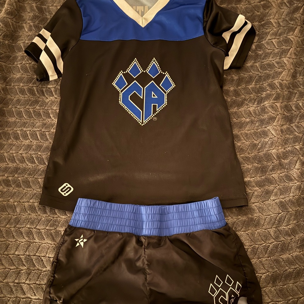 Cheer Athletics Black/Blue Shirt & Shorts